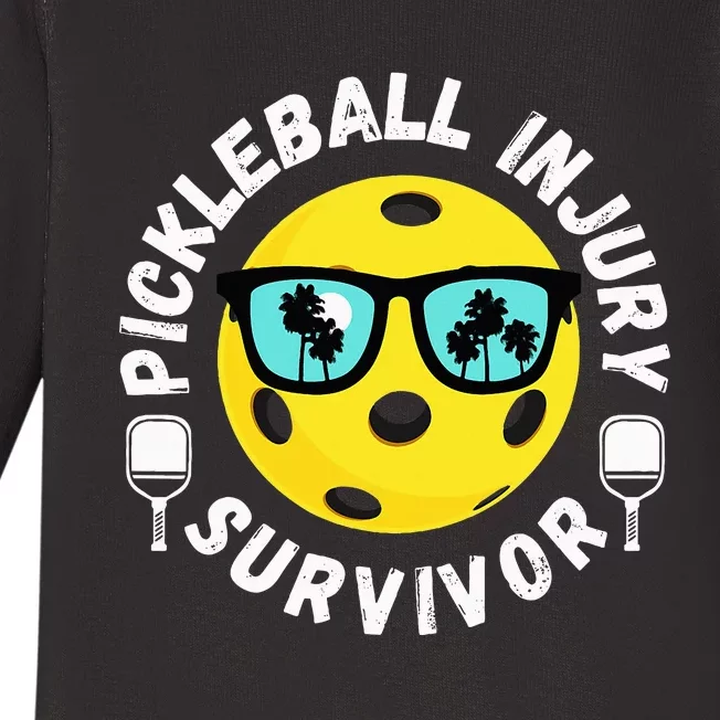 Pickleball Injury Survivor Dink Player Paddleball Team Baby Long Sleeve Bodysuit