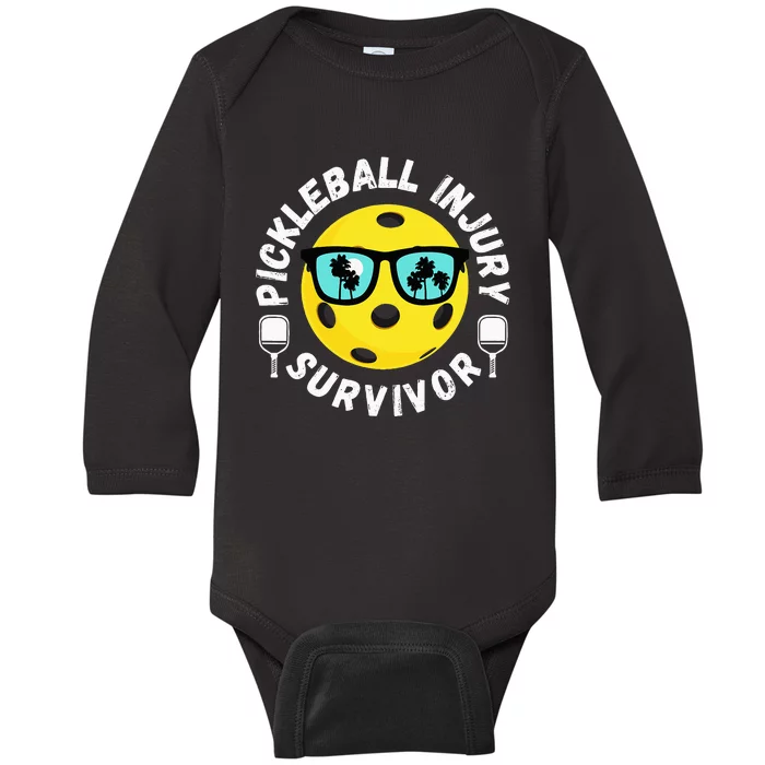 Pickleball Injury Survivor Dink Player Paddleball Team Baby Long Sleeve Bodysuit