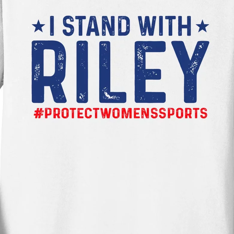 #ProtectWomensSports I Stand With Riley Gaines Kids Long Sleeve Shirt