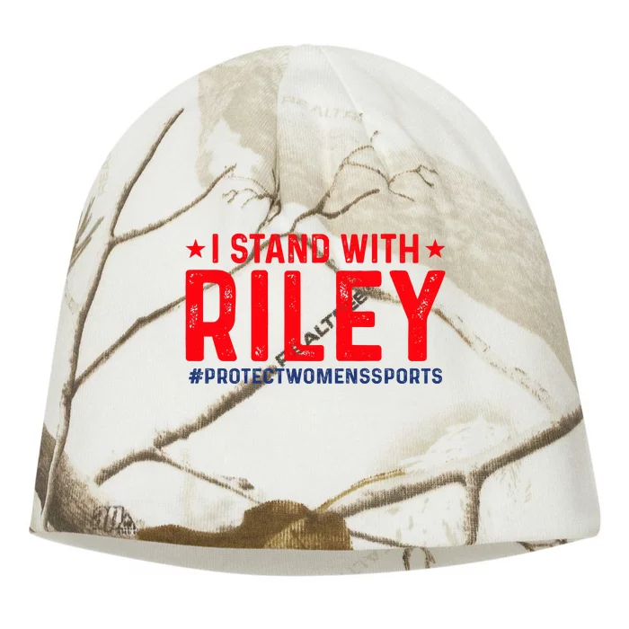 #ProtectWomensSports I Stand With Riley Gaines Kati - Camo Knit Beanie