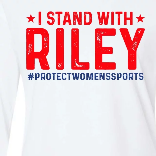 #ProtectWomensSports I Stand With Riley Gaines Womens Cotton Relaxed Long Sleeve T-Shirt