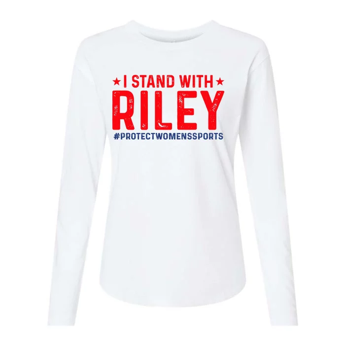 #ProtectWomensSports I Stand With Riley Gaines Womens Cotton Relaxed Long Sleeve T-Shirt