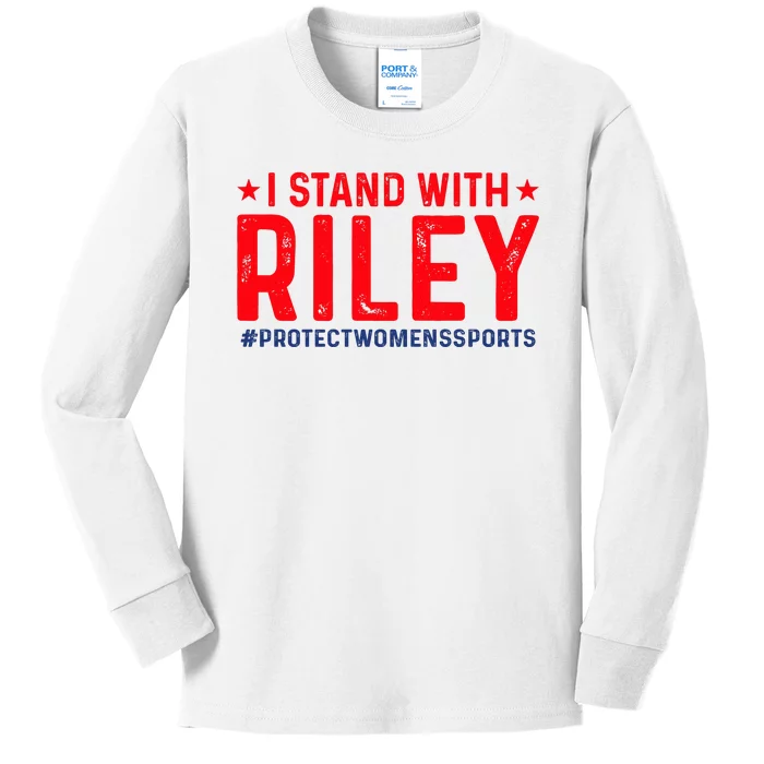 #ProtectWomensSports I Stand With Riley Gaines Kids Long Sleeve Shirt