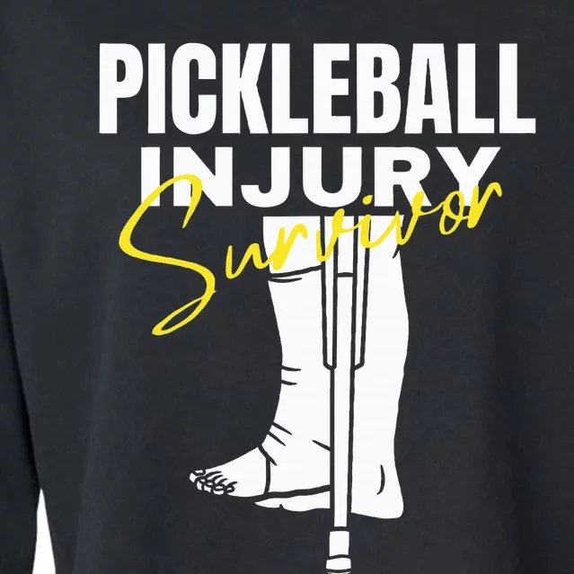 Pickleball Injury Survivor Funny Dink Player Team Paddleball Cropped Pullover Crew