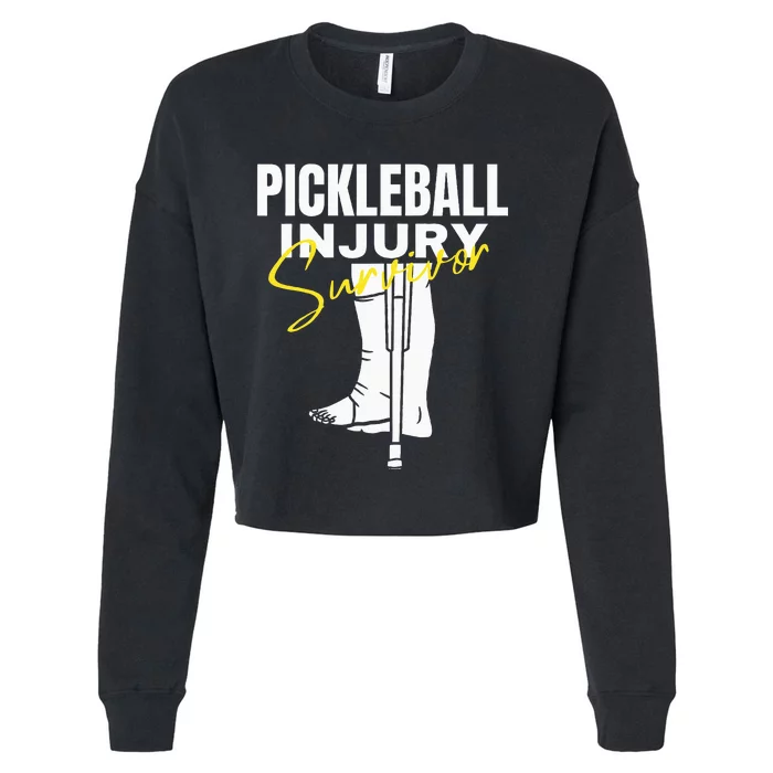 Pickleball Injury Survivor Funny Dink Player Team Paddleball Cropped Pullover Crew