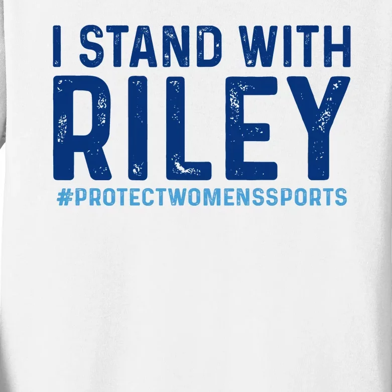 #ProtectWomensSports I Stand With Riley Gaines Kids Long Sleeve Shirt