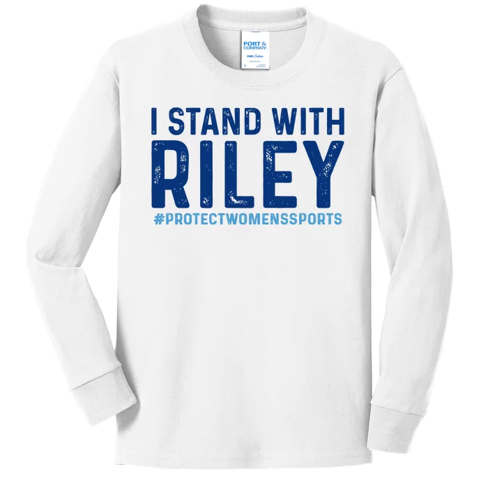 #ProtectWomensSports I Stand With Riley Gaines Kids Long Sleeve Shirt