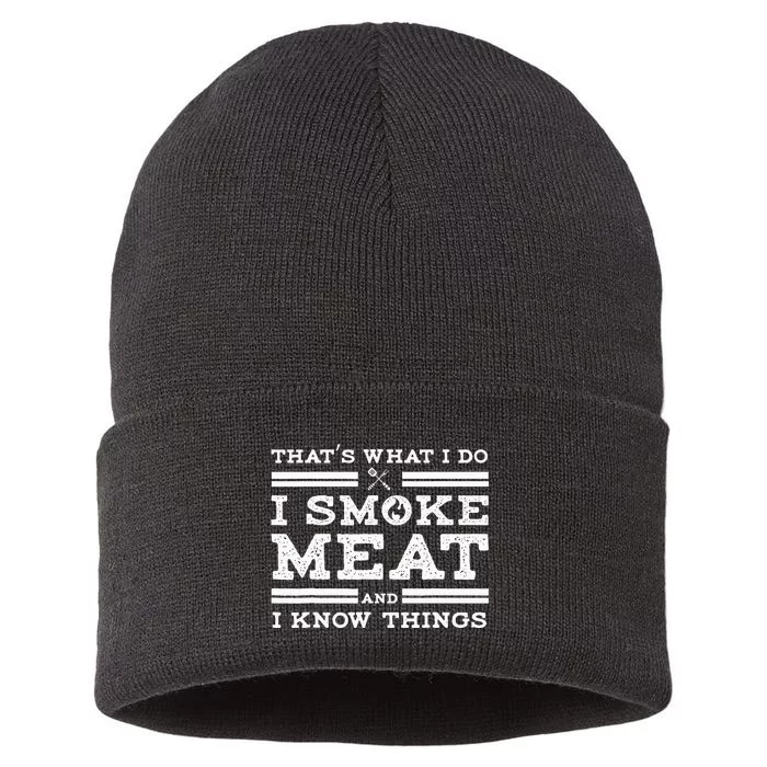 Pitmaster I Smoke Meat Bbq Smoker Grill Sustainable Knit Beanie