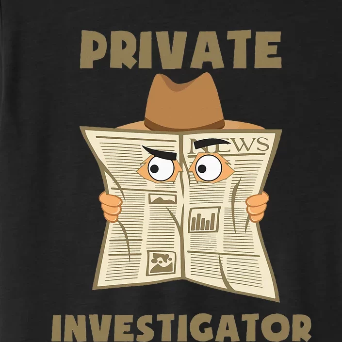 Private Investigator Spying Through Newspaper Secret Eye ChromaSoft Performance T-Shirt