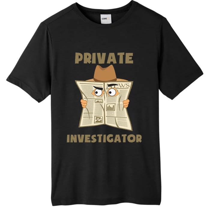 Private Investigator Spying Through Newspaper Secret Eye ChromaSoft Performance T-Shirt