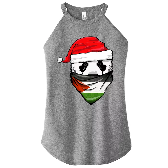 Panda In SantaS Hat And Palestine Flag Bandana Christmas Gift Women’s Perfect Tri Rocker Tank