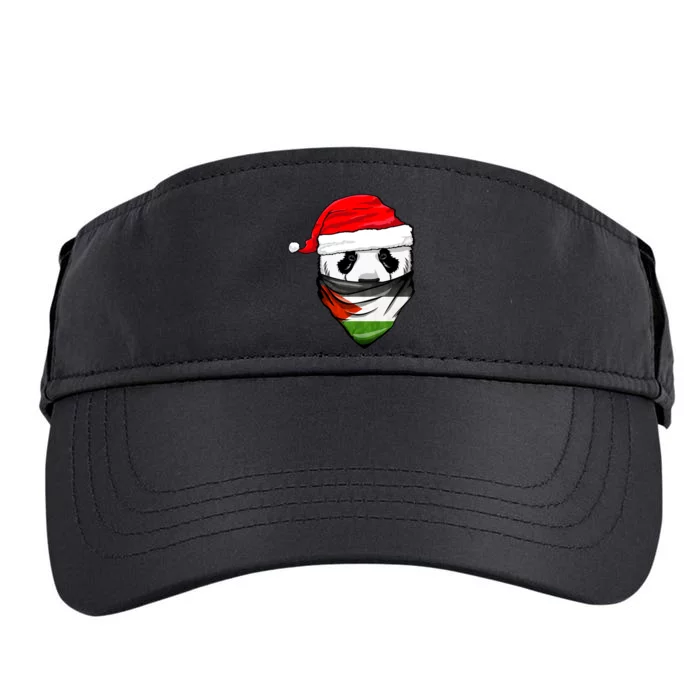 Panda In SantaS Hat And Palestine Flag Bandana Christmas Adult Drive Performance Visor