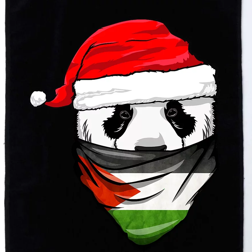 Panda In SantaS Hat And Palestine Flag Bandana Christmas Platinum Collection Golf Towel