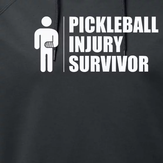 Pickleball Injury Survivor funny sport coach Performance Fleece Hoodie