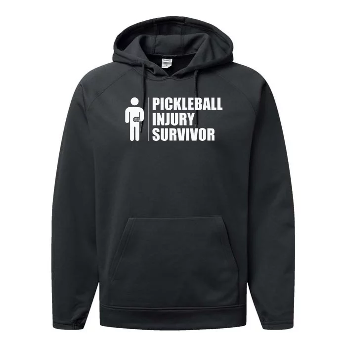 Pickleball Injury Survivor funny sport coach Performance Fleece Hoodie