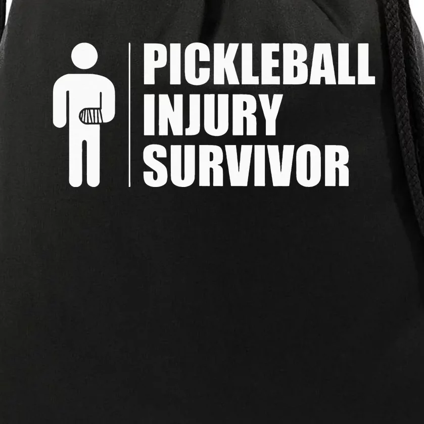 Pickleball Injury Survivor funny sport coach Drawstring Bag