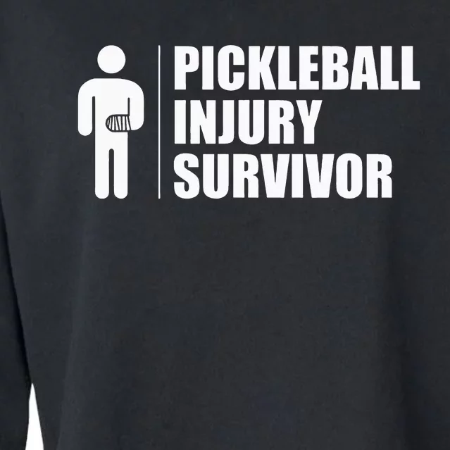 Pickleball Injury Survivor funny sport coach Cropped Pullover Crew