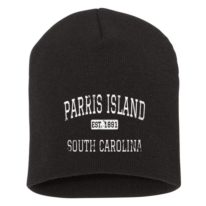 Parris Island South Carolina SC Vintage Short Acrylic Beanie