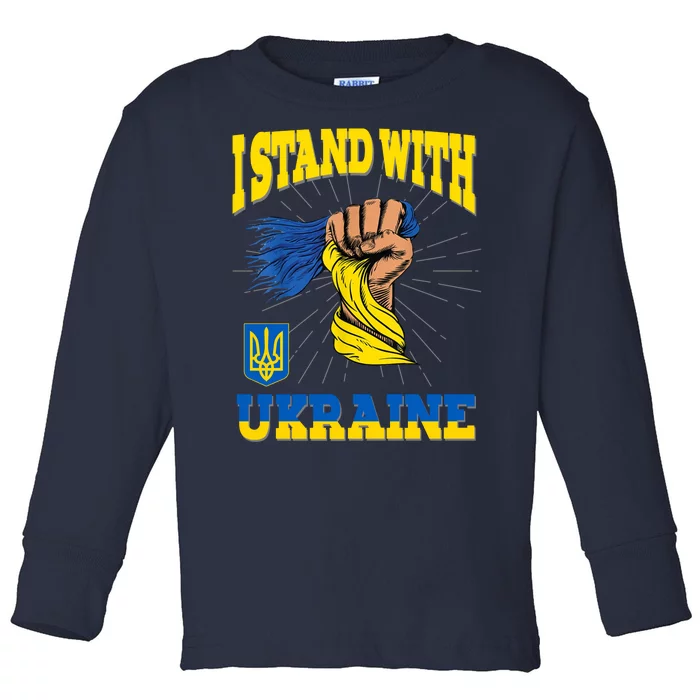 Powerful I Stand With Ukraine Toddler Long Sleeve Shirt