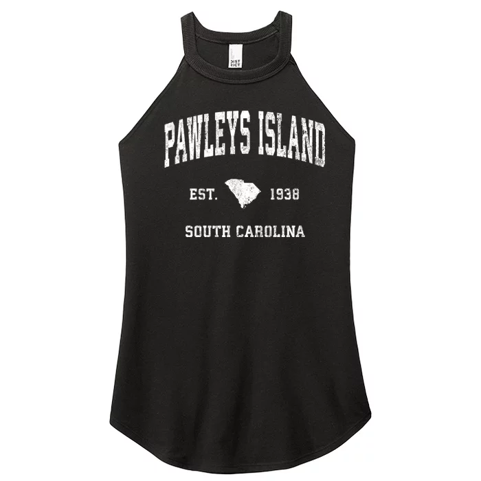 Pawleys Island South Carolina Sc Vintage Athletic Sports Women’s Perfect Tri Rocker Tank