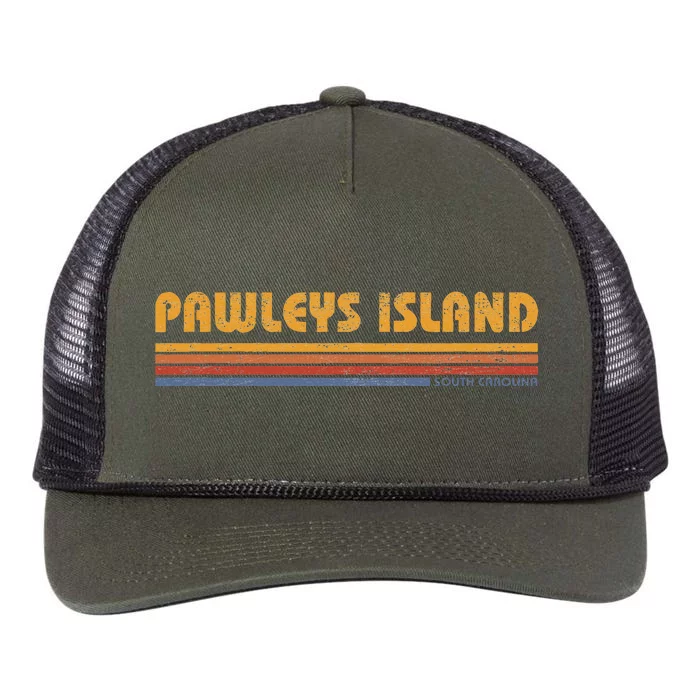 Pawleys Island South Carolina Vintage Throwback Souvenir Retro Rope Trucker Hat Cap