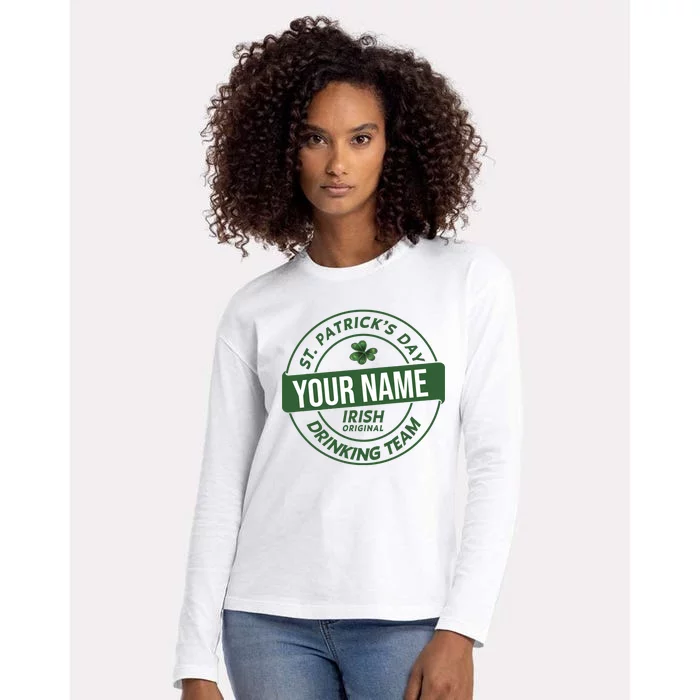 Personalized Irish Shirt Drinking Team Womens Cotton Relaxed Long Sleeve T-Shirt