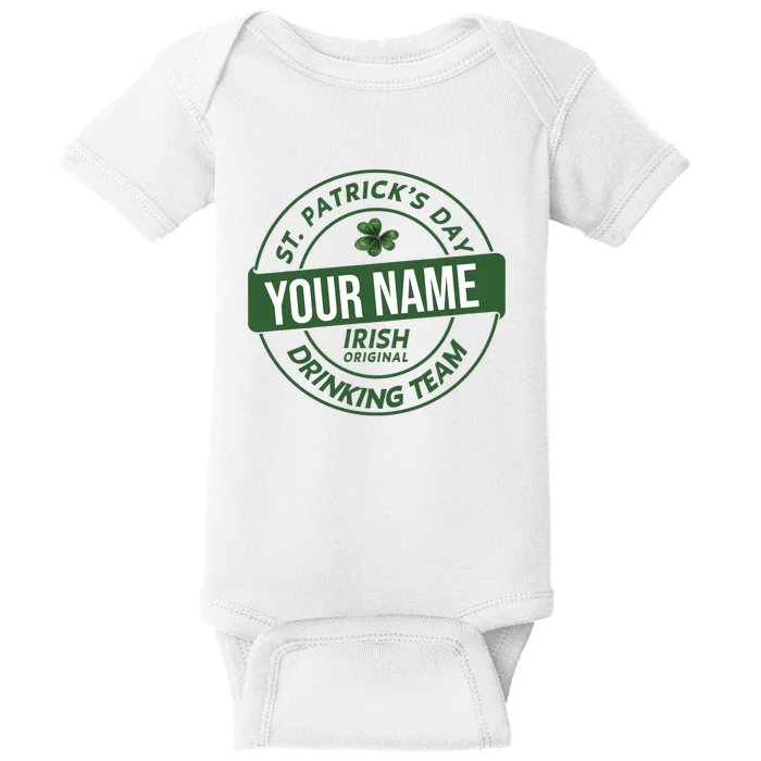 Personalized Irish Shirt Drinking Team Baby Bodysuit