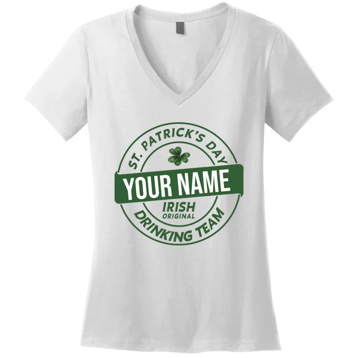 Personalized Irish Shirt Drinking Team Women's V-Neck T-Shirt