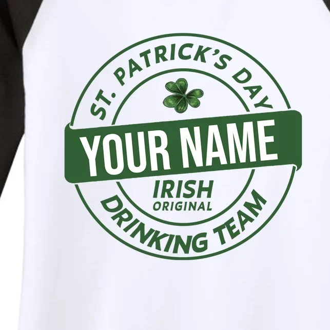 Personalized Irish Shirt Drinking Team Women's Tri-Blend 3/4-Sleeve Raglan Shirt