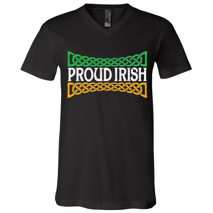 Proud Irish St. Patrick's Day Colorful Celtic Pride V-Neck T-Shirt