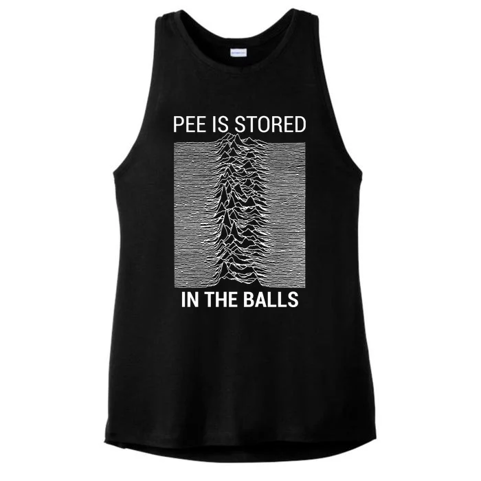 Pee Is Stored In The Balls Ladies Tri-Blend Wicking Tank