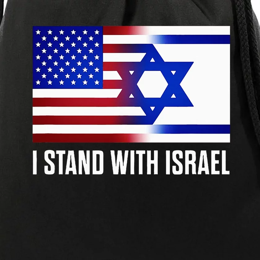 Pro Israel Supporter I Stand With Israel Patriotic USA Flag Drawstring Bag