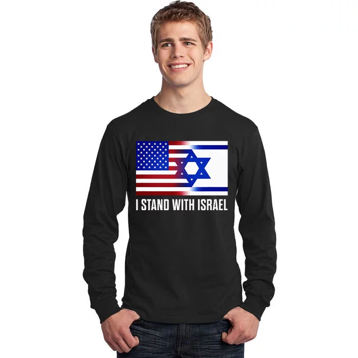 Pro Israel Supporter I Stand With Israel Patriotic USA Flag Tall Long Sleeve T-Shirt