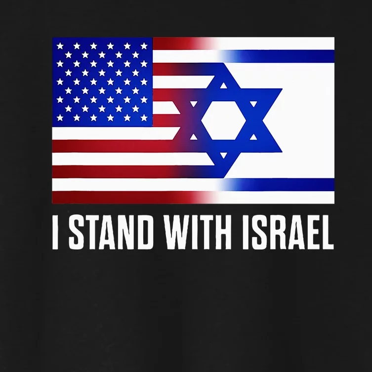 Pro Israel Supporter I Stand With Israel Patriotic USA Flag Women's Crop Top Tee