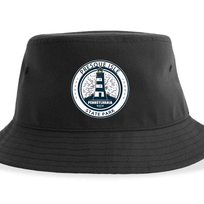 Presque Isle State Park Pennsylvania Badge Vintage Sustainable Bucket Hat