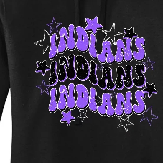 Purple Indians School Spirit Spirit Wear Women's Pullover Hoodie