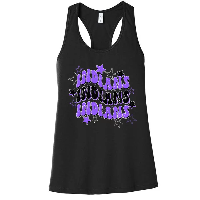 Purple Indians School Spirit Spirit Wear Women's Racerback Tank