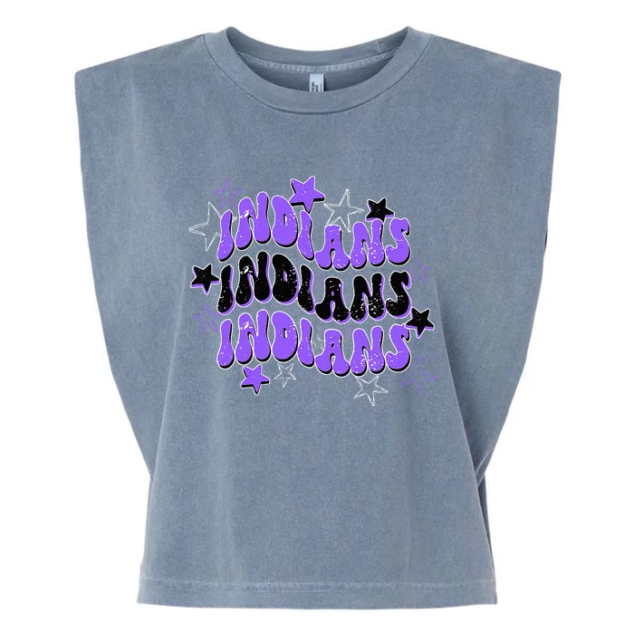 Purple Indians School Spirit Spirit Wear Garment-Dyed Women's Muscle Tee