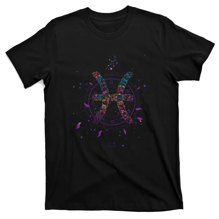 Pisces Floral Zodiac T-Shirt