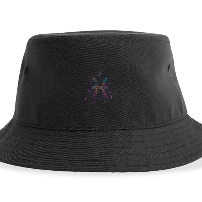 Pisces Floral Zodiac Sustainable Bucket Hat