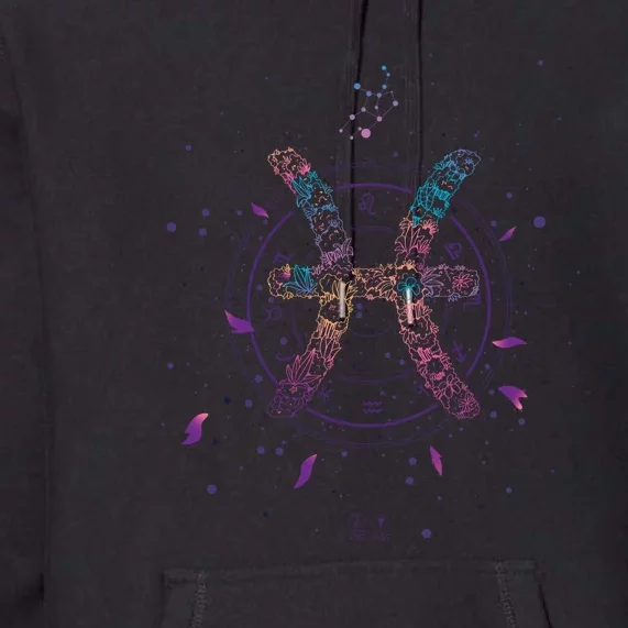 Pisces Floral Zodiac Premium Hoodie