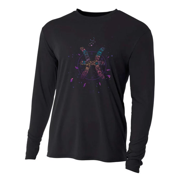 Pisces Floral Zodiac Cooling Performance Long Sleeve Crew