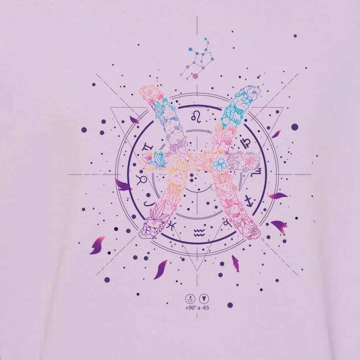 Pisces Floral Zodiac Garment-Dyed Sweatshirt