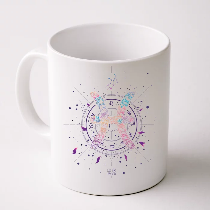 Pisces Floral Zodiac Front & Back Coffee Mug