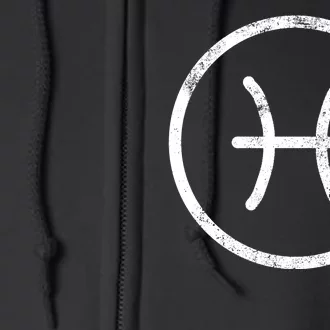 Pisces Sign Logo Full Zip Hoodie