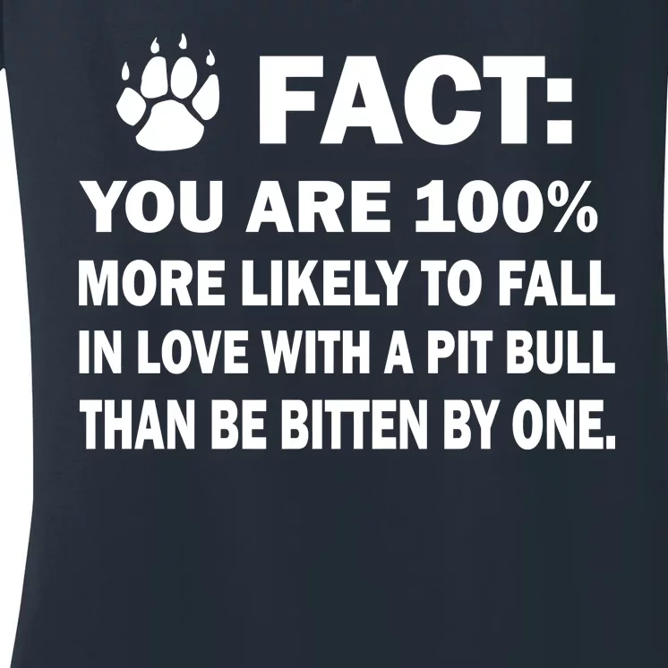 Pit Bull Funny Fact Women's V-Neck T-Shirt