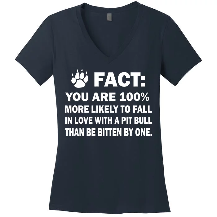 Pit Bull Funny Fact Women's V-Neck T-Shirt