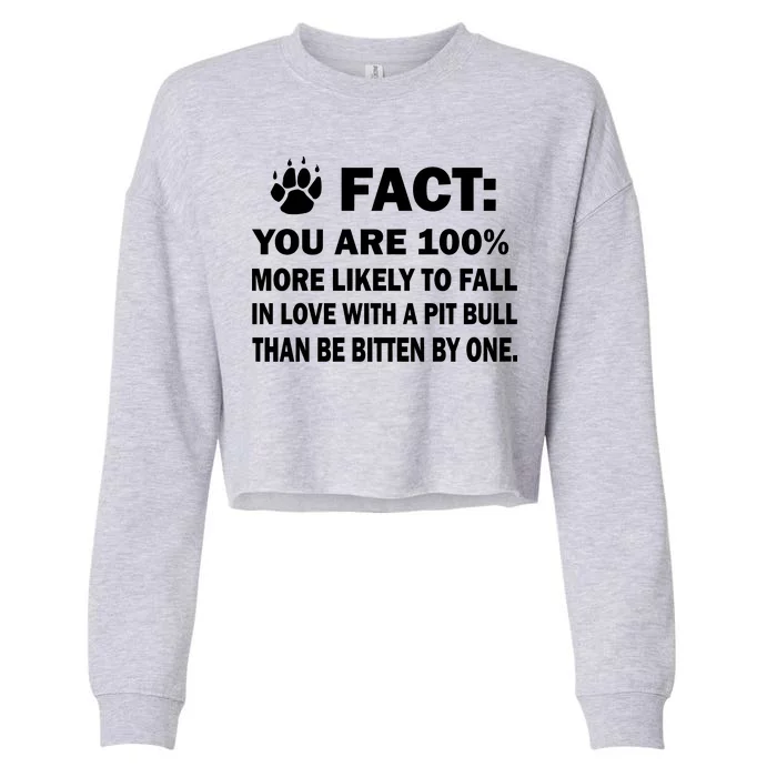 Pit Bull Funny Fact Cropped Pullover Crew