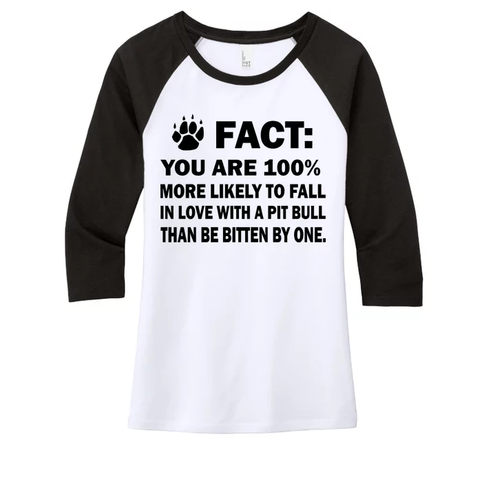 Pit Bull Funny Fact Women's Tri-Blend 3/4-Sleeve Raglan Shirt