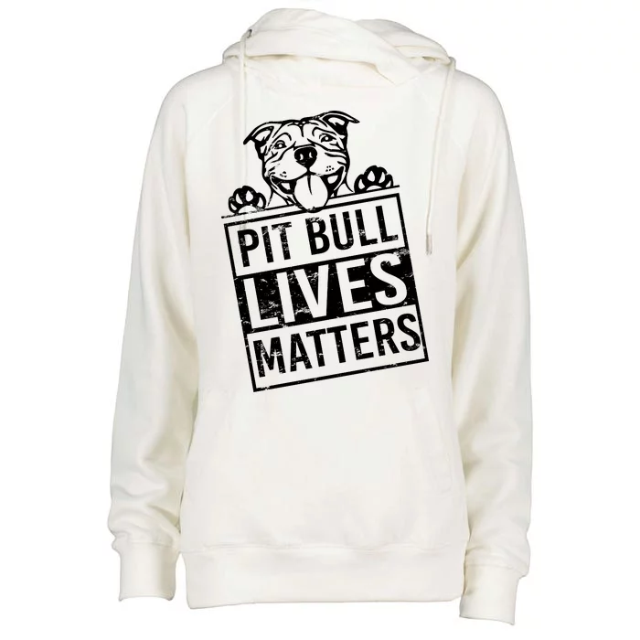 Pit Bull Lives Matters Womens Funnel Neck Pullover Hood